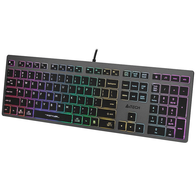 A4 Tech A4Tech FSTYLER FX60H (Neon Backlit) keyboard USB QWERTY Black, Grey